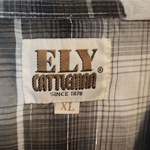 Men's Ely Cattleman longsleeve pearl snapped shirt, size XL - Picture 2 of 3